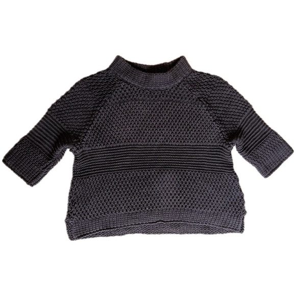 Anthropologie Mock Neck Chunky Knit Short Sleeve Sweater Small - Picture 1 of 11